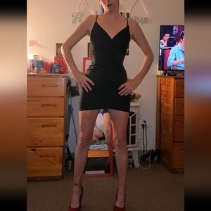 Blue Blush Black Mini Dress